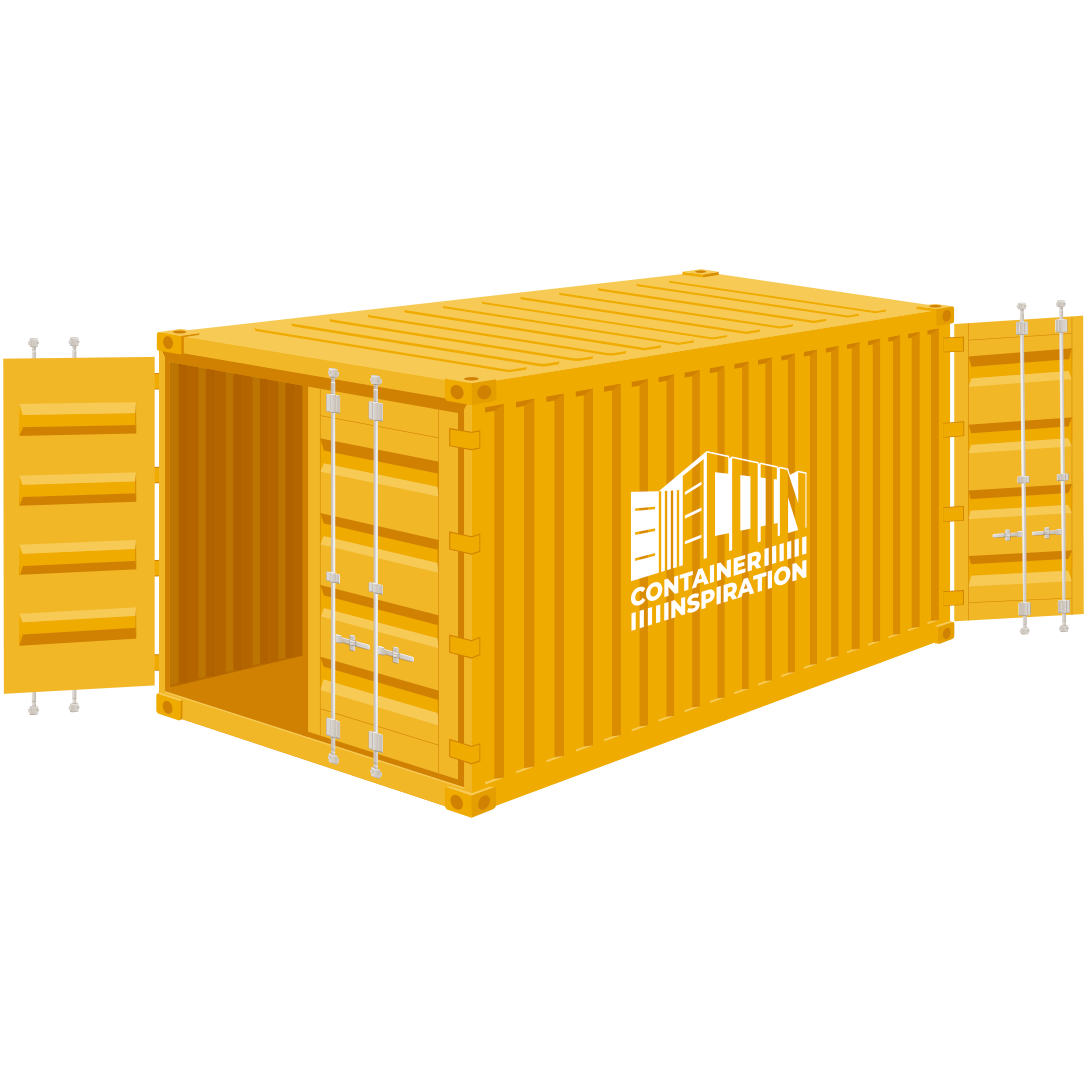 20-Fuß-High-Cube-Doppeltürcontainer mit erhöhter Bauhöhe und Türen an beiden Stirnseiten