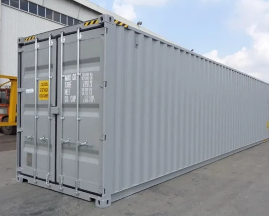 40 Fuß Double Door Container in schräger Außenansicht