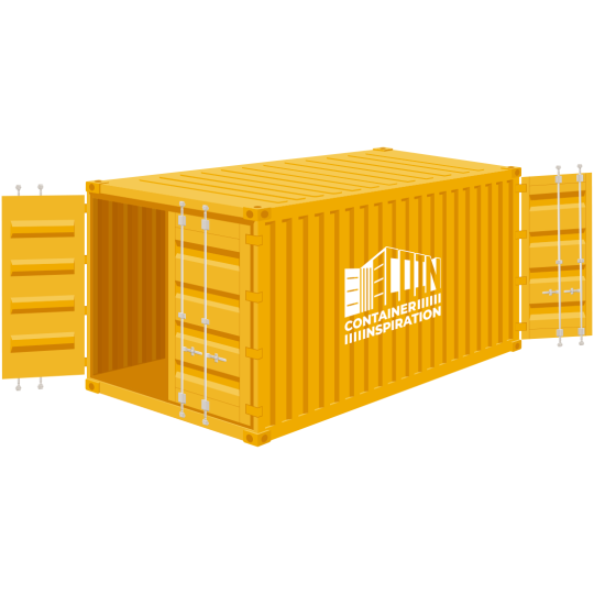 40-Fuß-High-Cube-Double-Door-Container aus robustem Cortenstahl, Gesamtansicht