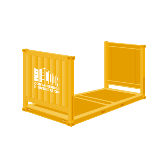 40-Fuß-High-Cube-Flat-Rack-Container mit klappbaren Enden für den Transport großer und sperriger Güter