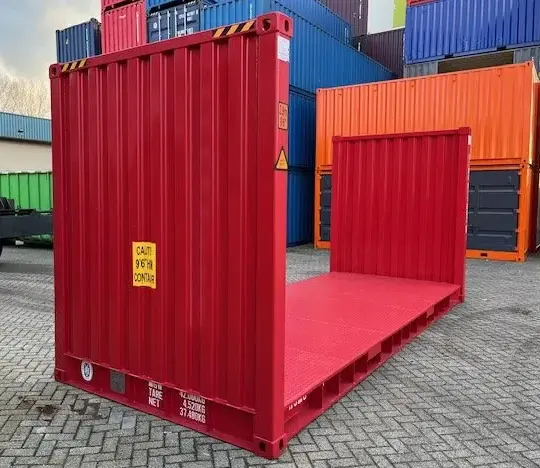 40 Fuß High Cube Flat Rack Container mit fester Stirnwand