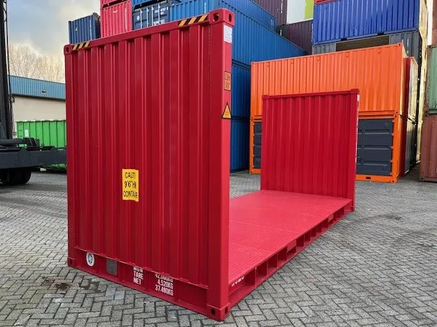 40 Fuß High Cube Flat Rack Container mit fester Stirnwand