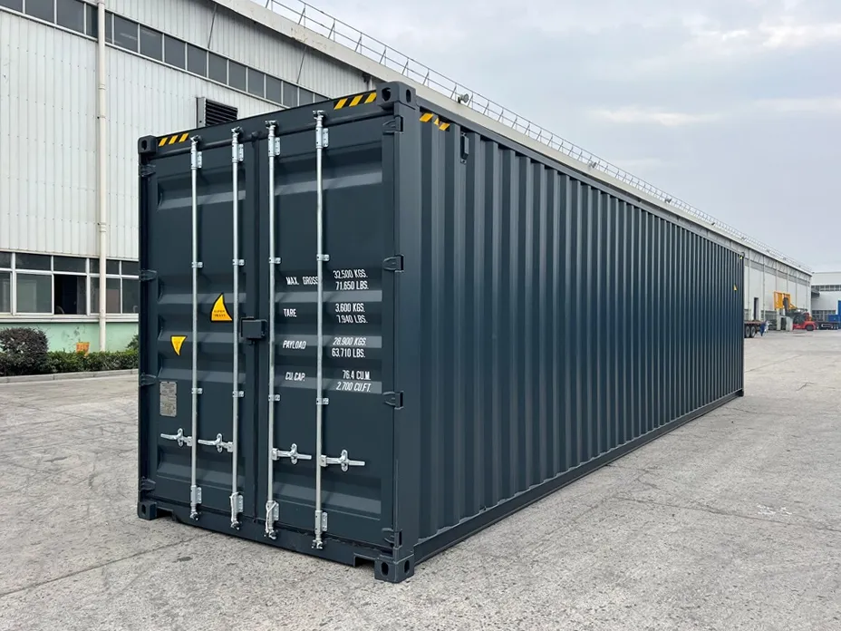 Neuer 40 Fuß Standardcontainer in Anthrazit – Außenansicht