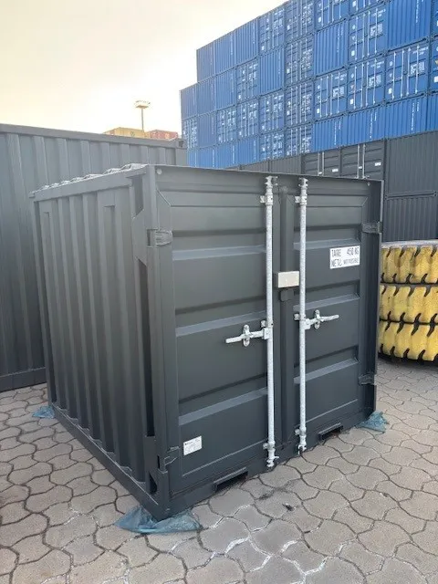Anthrazitfarbener 6 Fuß Container mit geschlossenen Containertüren