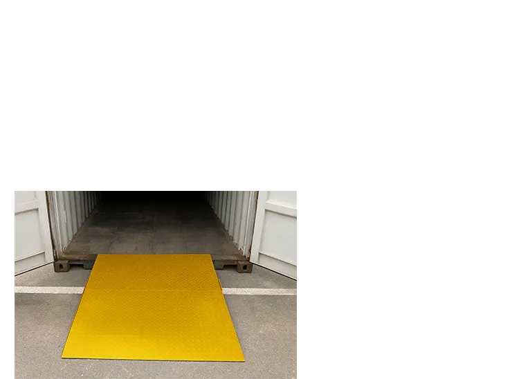 gelbe stahl-auffahrrampe für container eingang robust und sicher