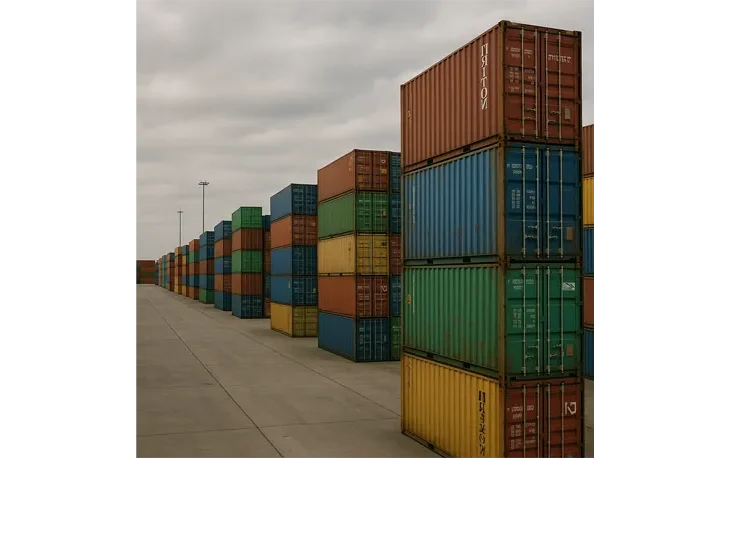 Containerstapel am Terminal