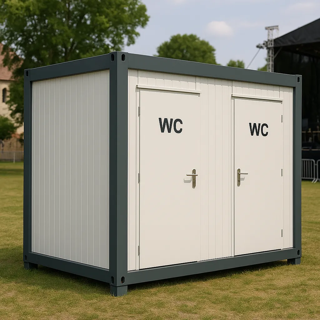 mobile Festivaltoilette aus Container, WC-Container, Sanitaercontainer