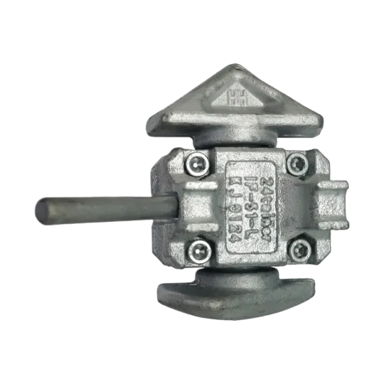 nahaufnahme eines container twistlock zur sicheren verriegelung