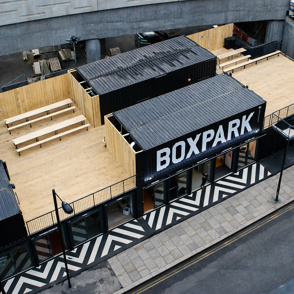 BOXPARK Shoreditch – Einkaufs- und Gastronomiekonzept aus Seecontainern in London