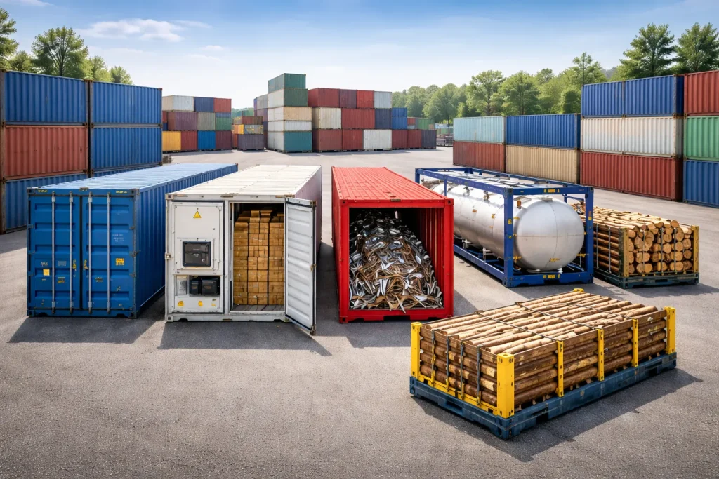 Containertypen für nachhaltige Logistik: Standardcontainer, Reefer, Open Top, Tankcontainer und Flat Rack