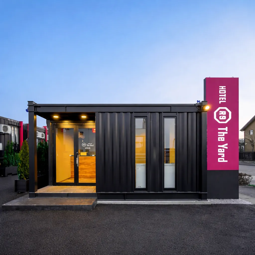 HOTEL R9 The Yard – modernes Containerhotel aus Seecontainern, modular gebaut
